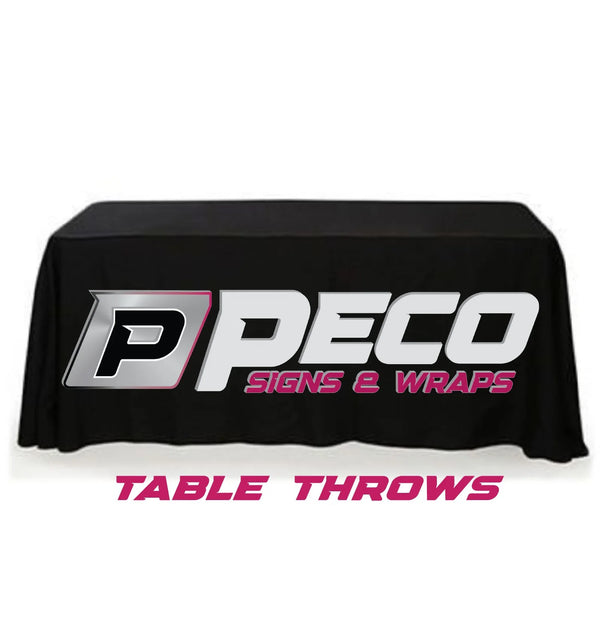 Table Throw Full Color, Dye Sub Print, Drape