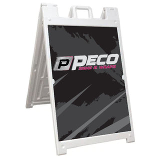 The Signicade Deluxe Sidewalk Sign Stand is durable plastic a-frame stand.
